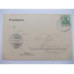 Łaz k. Żary, litografia, wieża, restauracja, 1905