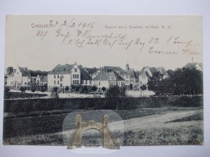 Krosno Odrzańskie, Crossen, kasárne 52. pluku, 1916