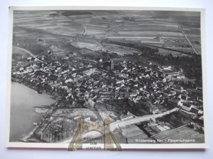 Dobiegniew, Woldenberg, letecké panorama, cca 1935