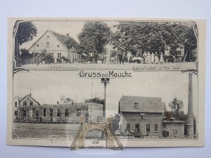 Mochy near Wolsztyn, dairy, school, cigar factory construction, ca. 1910