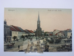 Czempiń near Kościan, Market Square, market day, 1908