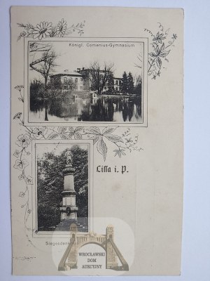 Lešno, Lissa, gymnázium, pomník, dekoratívna vineta, 1913