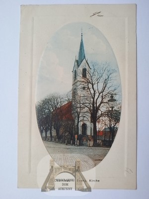 Czarnkow, Czarnikau, Evangelical church, embossed, ca. 1910