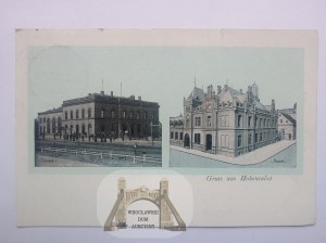 Inowrocław, Hohensalza, railway station, post office, ca. 1910