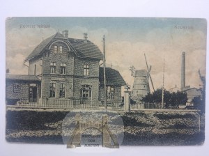 Kowalewo, train station, windmill, ca. 1915