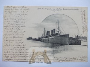 Szczecin, Stettin, port, steamship - Deutschland, 1901