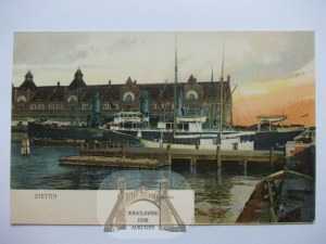 Szczecin, Stettin, free port, ca. 1902