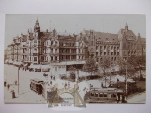 Szczecin, Stettin, street, streetcar, Max Dreblow? Ca. 1910