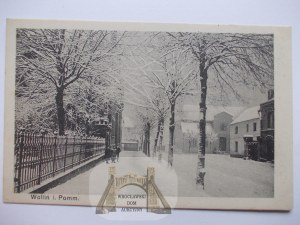 Wolin, Wollin, ulica v zime, asi 1910