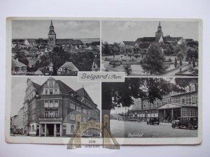 Bialogard, Belgard, city hall, train station, ca. 1940.