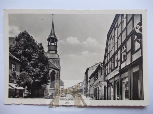 Pyrzyce, Pyritz, ulice Szczecińska, kolem roku 1940.