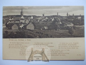 Cedynia, Zehden, panorama, windmills, circa 1920.