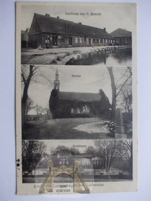 Dolgie near Gryfino, church, inn, palace, 1932