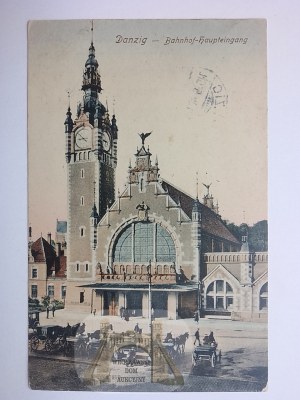 Danzig, hlavná stanica, vagóny, 1908
