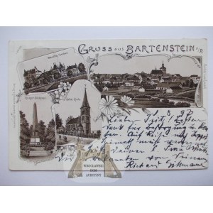 Bartoszyce, Bartenstein, litografie, 1897