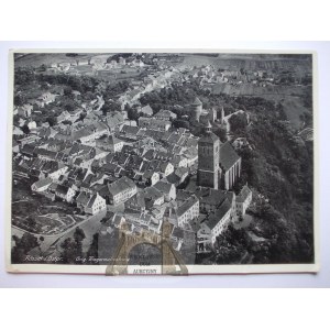 Reszel, Rossel, aerial panorama, ca. 1938