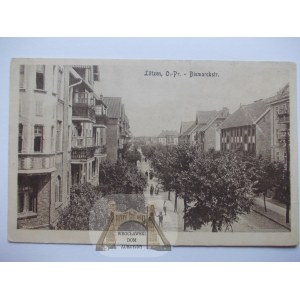 Giżycko, Lotzen, Bismarckova ulice, 1918