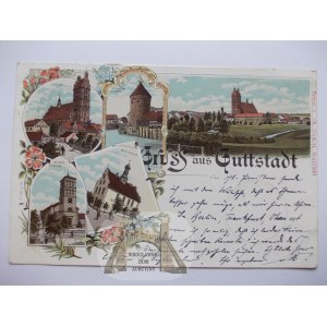Dobre Miasto, Guttstadt, litografia, 1898