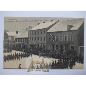 Szczytno, Ortelsburg, Tržní náměstí, pochod armády, 1915