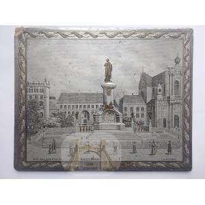 Warsaw, Mickiewicz monument, beautiful anniversary souvenir, 1899