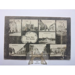 Nowy Sącz, wielowidokowa, Leporello ok. 1915