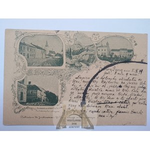 Nowy Targ, 4 widoki, kościół, Magistrat, Rynek 1899