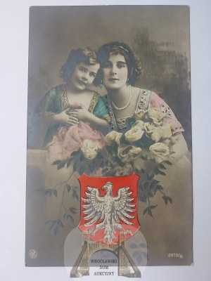Patriotyczna, orzeł, polska rodzina, ok. 1915