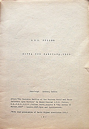 FULLER J. F. C. Bataille de Varsovie 1920. publié par la Coopérative indépendante d'édition du 1...