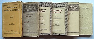 ANTOLÓGIA INDICKÝCH PIESNÍ. Zväzky I - VI. Madras 1950/1964 I. zväzok. Sanskrit. II. zväzok. Tamilčina...