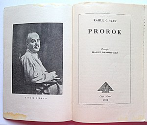 GIBRAN KAHLIL. Il Profeta. Traduzione di Wanda Dynowska. Madras 1954 Cedro e Aquila Editori....