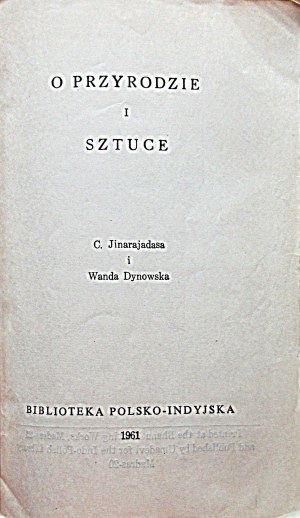JINARAJADASA C. e WANDA DYNOWSKA. Sulla natura e l'arte. Madras 1961. la Biblioteca polacco-indiana....