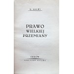 ARAWI R. [ VRAIMENT WACŁAW JARRA]. La loi de la grande transformation. Cracovie [1931]. Imprimé par l'auteur. Impression de l'Institut...