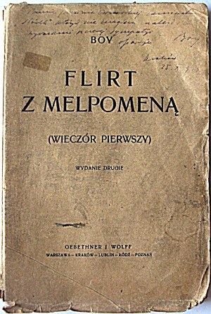 BOY. [TADEUSZ ¿LEŃSKI]. Flirt with Melpomene (Evening One). Second edition. W-wa 1920. ed. GiW. Druk. W...