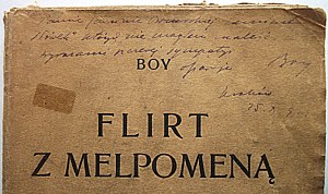 CHLAPEC. [TADEUSZ GELEŃSKI]. Flirt s Melpomenou (První večer). Druhé vydání. W-wa 1920. Wyd. GiW. Druk. W...