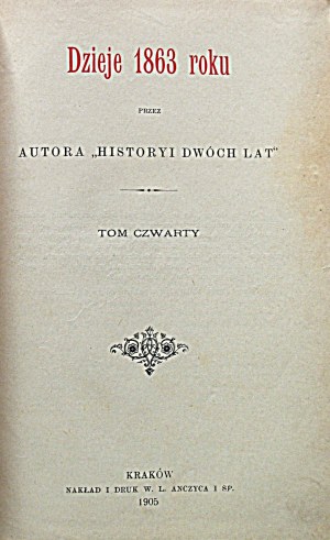 [PRZYBOROWSKI WALERY]. L'histoire de 1863. Par l'auteur de l'