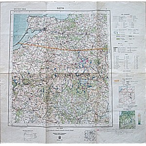 [MAPA]. CARTE DE LA POLOGNE 1 : 500 000. OLSZTYN. [Feuille ] 3. w-wa 1947...