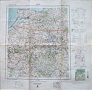 [MAPA]. MAPA POĽSKA 1 : 500 000. OLSZTYN. [list ] 3. w-wa 1947...