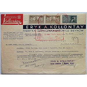 [COMPANY PRINTING]. Erik A. Kollontay Chemical Factory. Katowice - Brynów...