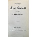 [ZĄBKOWSKI F. ]. Teorya Sztuki Drukarskiej zastosowana do Praktyki. By F. Z. W-wa 1832. published by the Author....