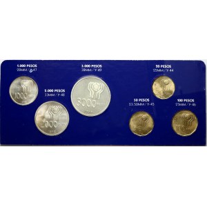 Argentina 20 - 3000 Pesos 1978 World Football Championship Set Lot of 6 Coins