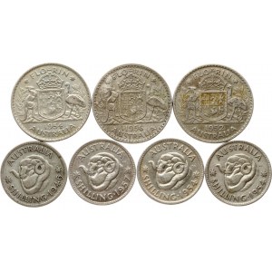 Australia 1 Shilling & 1 Florin 1946-1957 Lot of 7 coins