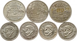 Australia 1 Shilling & 1 Florin 1946-1957 Lot of 7 coins