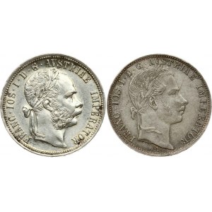 Austria 1 Florin 1862 A & 1889 Lot of 2 Coins