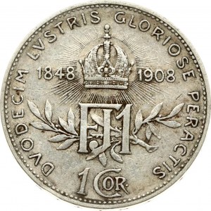 Austria 1 Corona 1908 Reign 60 Years
