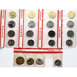Austria 2 Groschen - 1 Schilling 1971-1979 Set Lot of 20 Coins