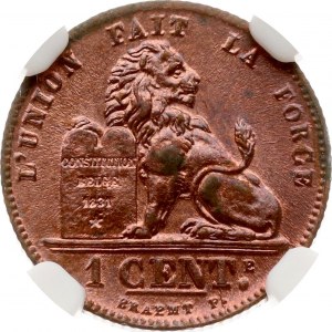 Belgium 1 Centime 1902NGC MS 64 RB TOP POP