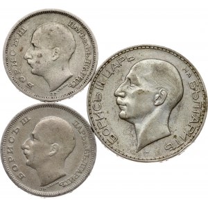 Bulgaria 50 Leva 1930 & 100 Leva 1934 Lot of 3 coins