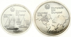 Canada 5 & 10 Dollars 1973 1976 Olympics Montreal Lot of 2 coins