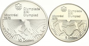 Canada 5 & 10 Dollars 1976 Olympics Montreal Lot of 2 coins