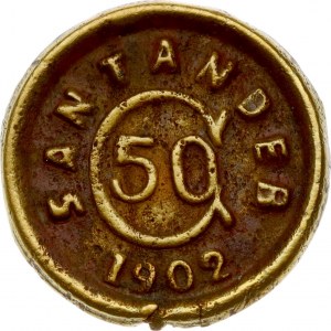Colombia Santander 50 Centavos 1902 Civil War